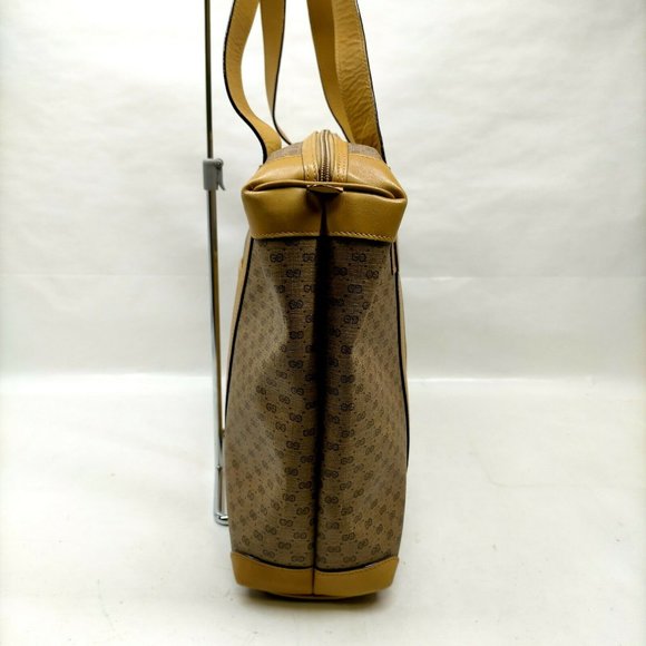 authentic Vintage Gucci Shoulder Bag Brown PVC - Picture 3 of 9